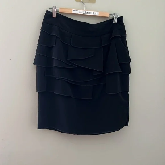 Insight Black Asymmetrical Ruffled Mini Skirt - Picture 2 of 4